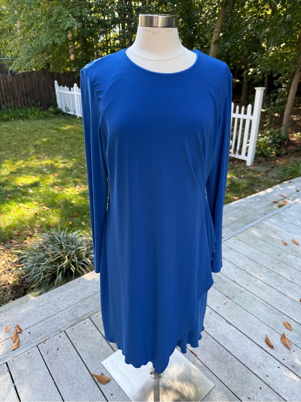 Women’s Long-Sleeve Royal Blue Shift Dress